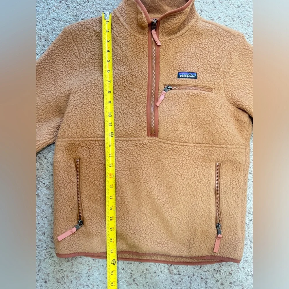 Patagonia‎ Pullover Womens small Brown Tan Half Zip Retro Pile Marsupial Fleece - Picture 12 of 13